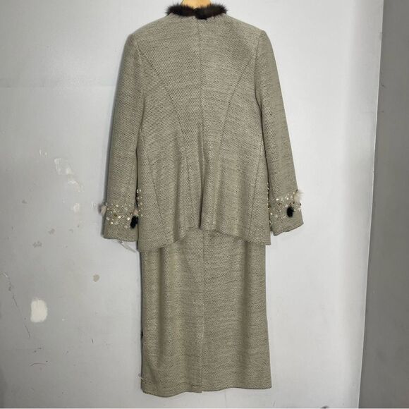 Vintage Donna Vinci Couture Two Piece‎ Embellished Skirt Suit Set Size 16 - Picture 3 of 16